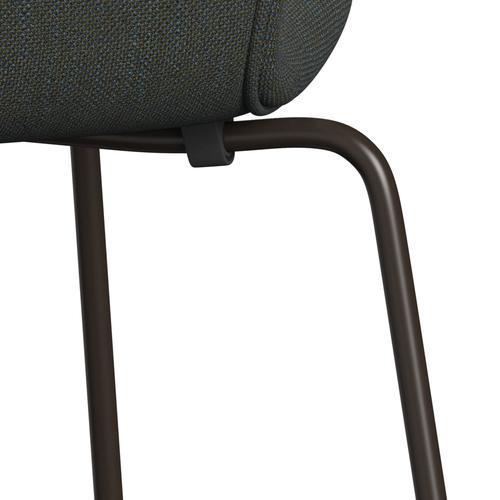 [product_category]-Fritz Hansen 3107 Chair Full Upholstery, Brown Bronze/Sunniva 2 Navy/Olive-Fritz Hansen-3107FU-SV773-DBPC-FRI-7