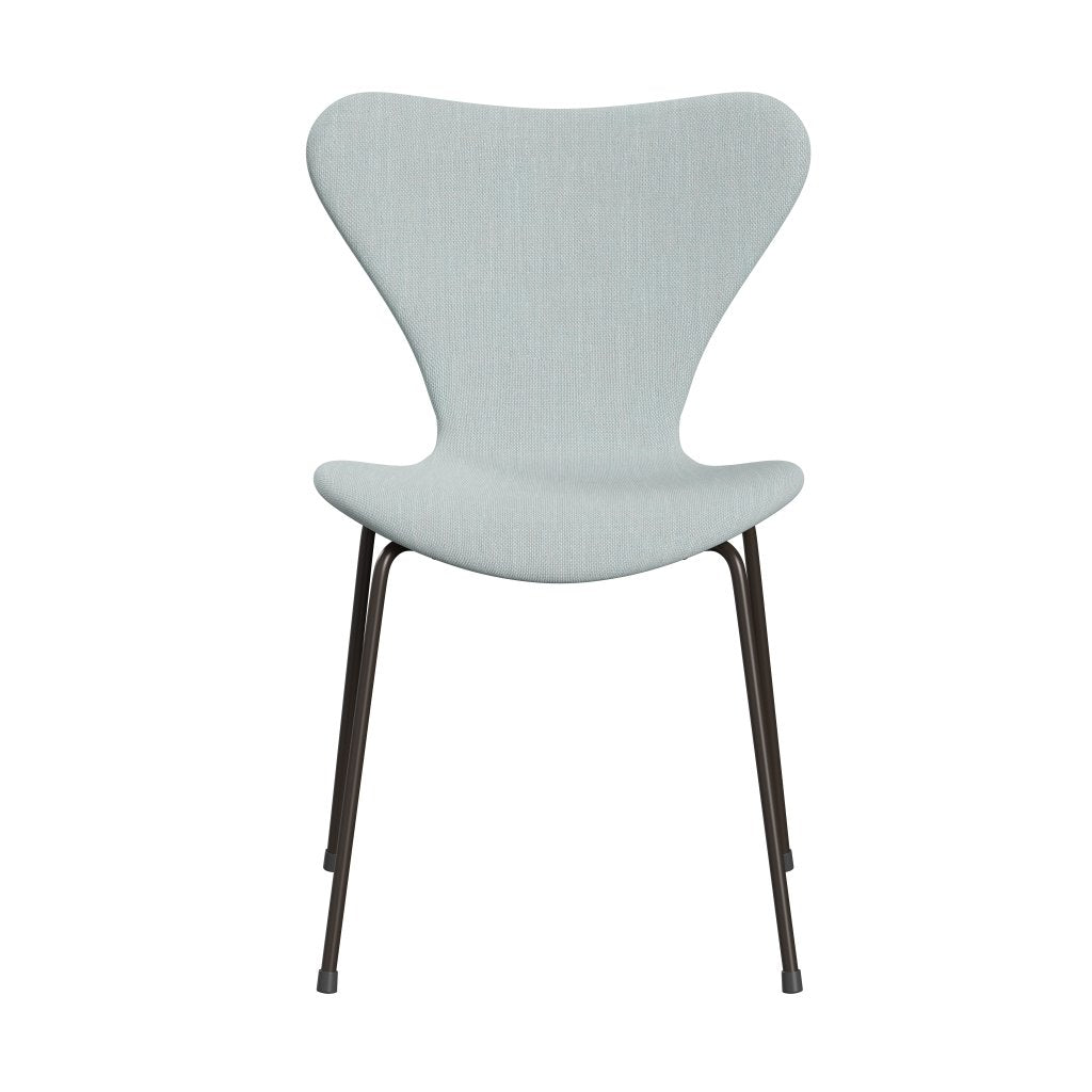 [product_category]-Fritz Hansen 3107 Chair Full Upholstery, Brown Bronze/Sunniva 2 White/Light Blue-Fritz Hansen-3107FU-SV723-DBPC-FRI-1