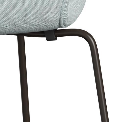 [product_category]-Fritz Hansen 3107 Chair Full Upholstery, Brown Bronze/Sunniva 2 White/Light Blue-Fritz Hansen-3107FU-SV723-DBPC-FRI-7