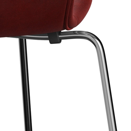 [product_category]-Fritz Hansen 3107 Chair Full Upholstery, Chrome/Belfast Velvet Autumn Red-Fritz Hansen-3107FU-BEL255-CST-FRI-7