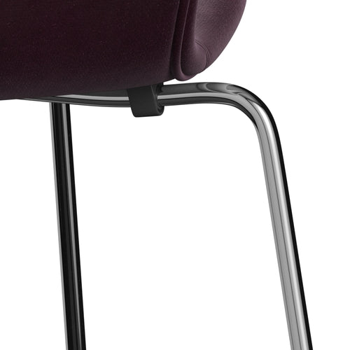 [product_category]-Fritz Hansen 3107 Chair Full Upholstery, Chrome/Belfast Velvet Dark Plum-Fritz Hansen-3107FU-BEL232-CST-FRI-7