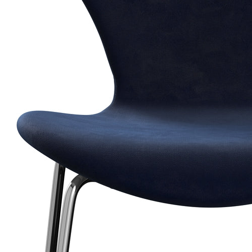 [product_category]-Fritz Hansen 3107 Chair Full Upholstery, Chrome/Belfast Velvet Midnight Blue-Fritz Hansen-3107FU-BEL062-CST-FRI-6