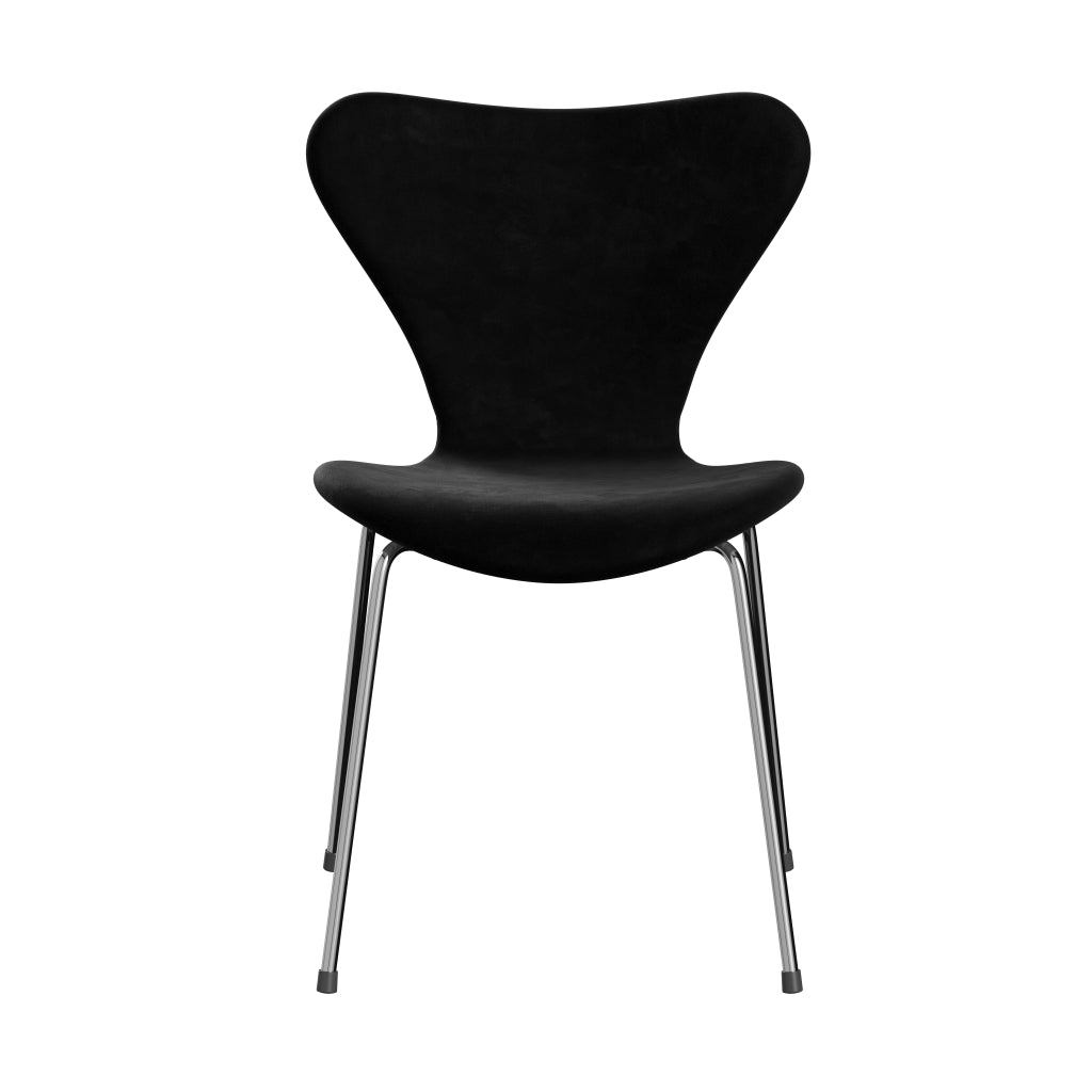 [product_category]-Fritz Hansen 3107 Chair Full Upholstery, Chrome/Belfast Velvet Night Black-Fritz Hansen-3107FU-BEL150-CST-FRI-1