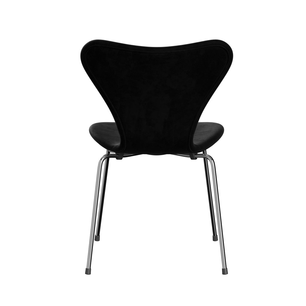 [product_category]-Fritz Hansen 3107 Chair Full Upholstery, Chrome/Belfast Velvet Night Black-Fritz Hansen-3107FU-BEL150-CST-FRI-4