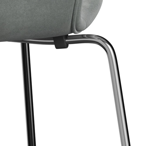 [product_category]-Fritz Hansen 3107 Chair Full Upholstery, Chrome/Belfast Velvet Seal Grey-Fritz Hansen-3107FU-BEL139-CST-FRI-7