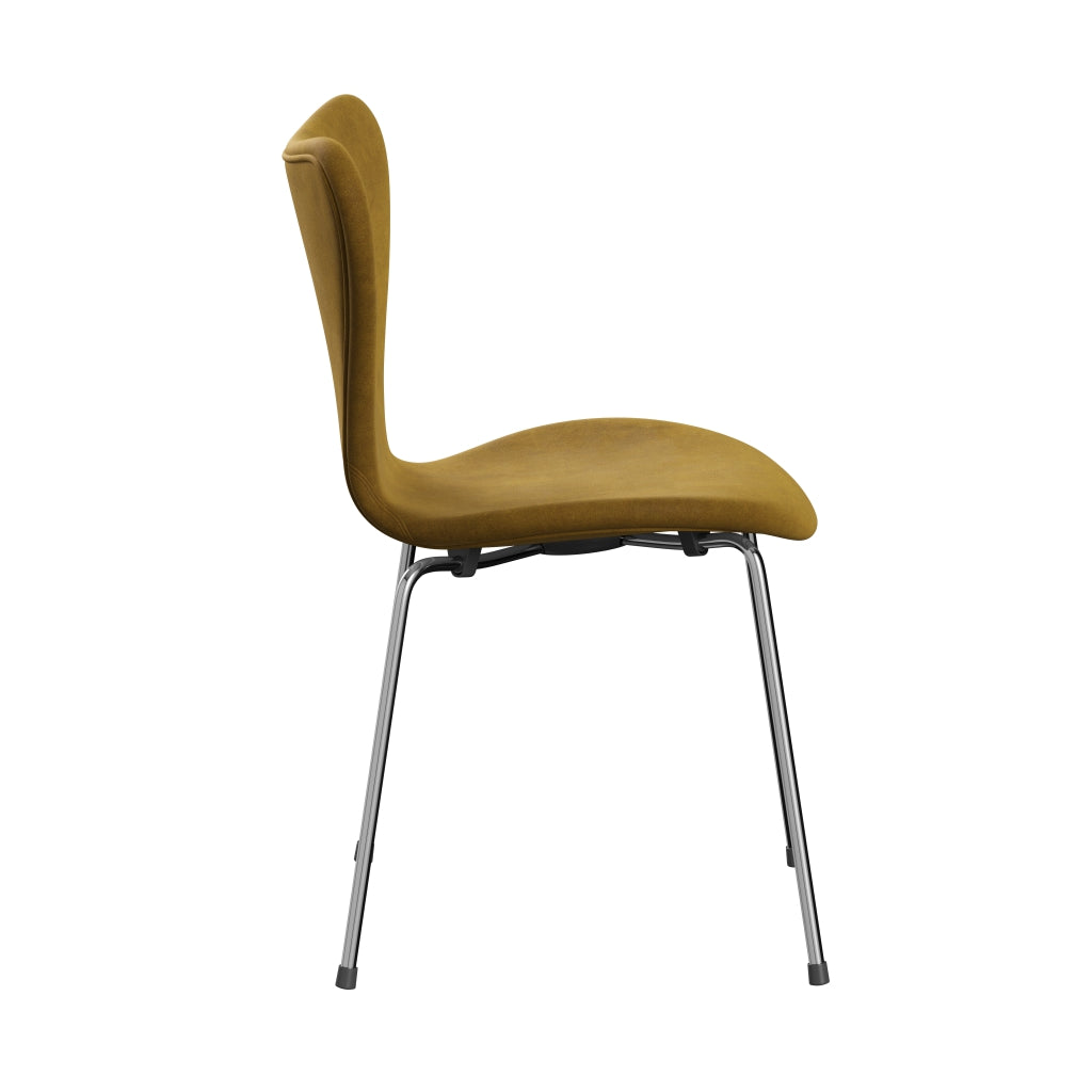 [product_category]-Fritz Hansen 3107 Chair Full Upholstery, Chrome/Belfast Velvet Soft Ochre-Fritz Hansen-3107FU-BEL926-CST-FRI-3