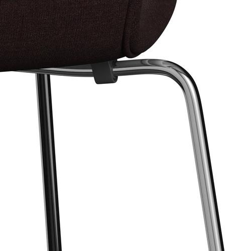 [product_category]-Fritz Hansen 3107 Chair Full Upholstery, Chrome/Canvas Black Light-Fritz Hansen-3107FU-CA0374-CST-FRI-7