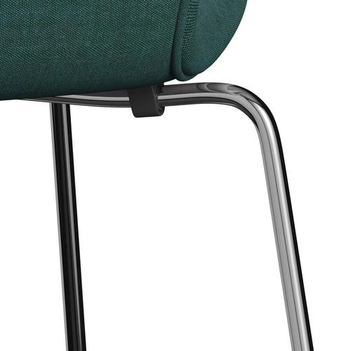 [product_category]-Fritz Hansen 3107 Chair Full Upholstery, Chrome/Canvas Emerald Green-Fritz Hansen-3107FU-CA0836-CST-FRI-7