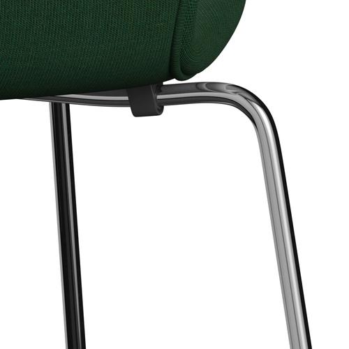 [product_category]-Fritz Hansen 3107 Chair Full Upholstery, Chrome/Canvas Grass Green-Fritz Hansen-3107FU-CA0946-CST-FRI-7