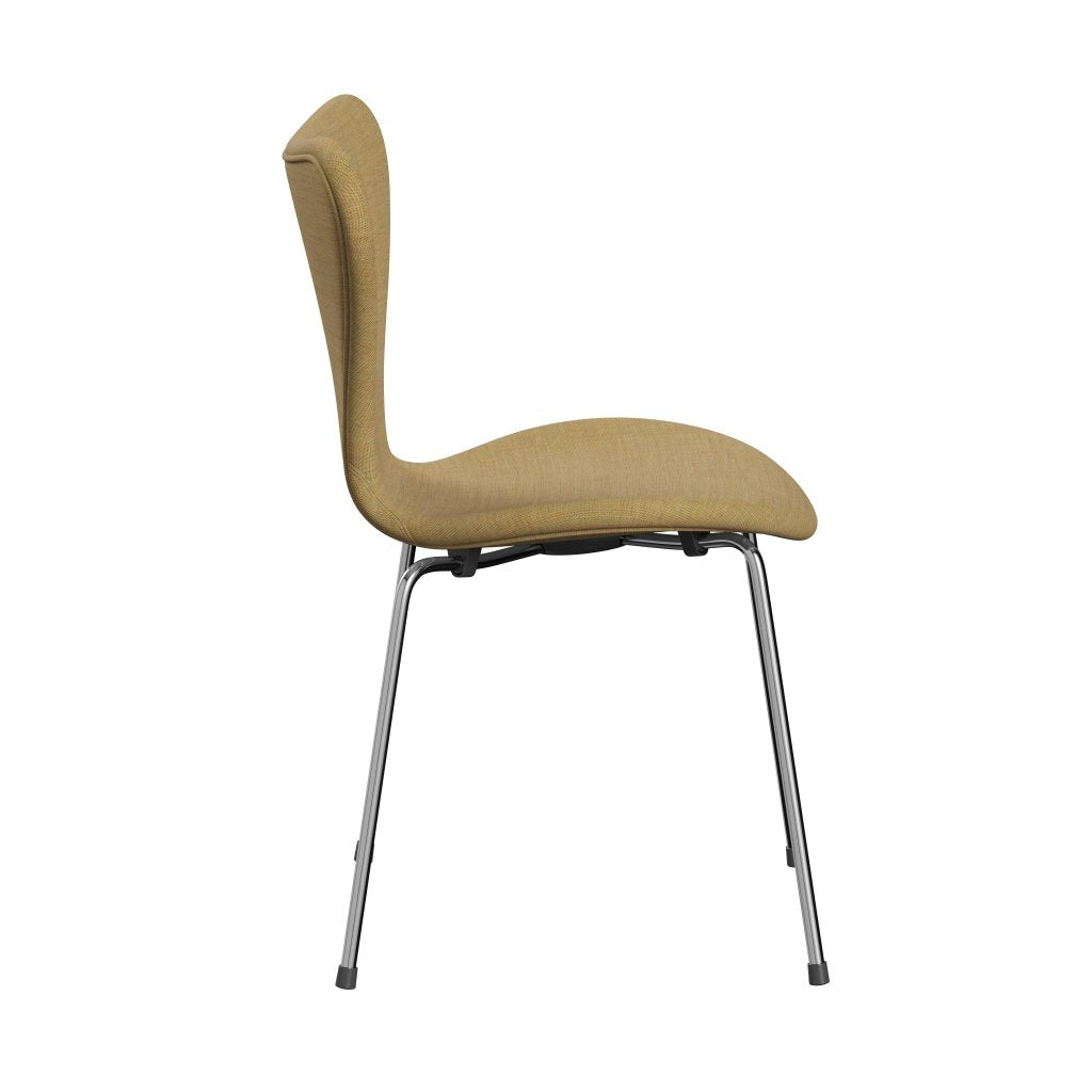 [product_category]-Fritz Hansen 3107 Chair Full Upholstery, Chrome/Canvas Light Beige-Fritz Hansen-3107FU-CA0414-CST-FRI-3