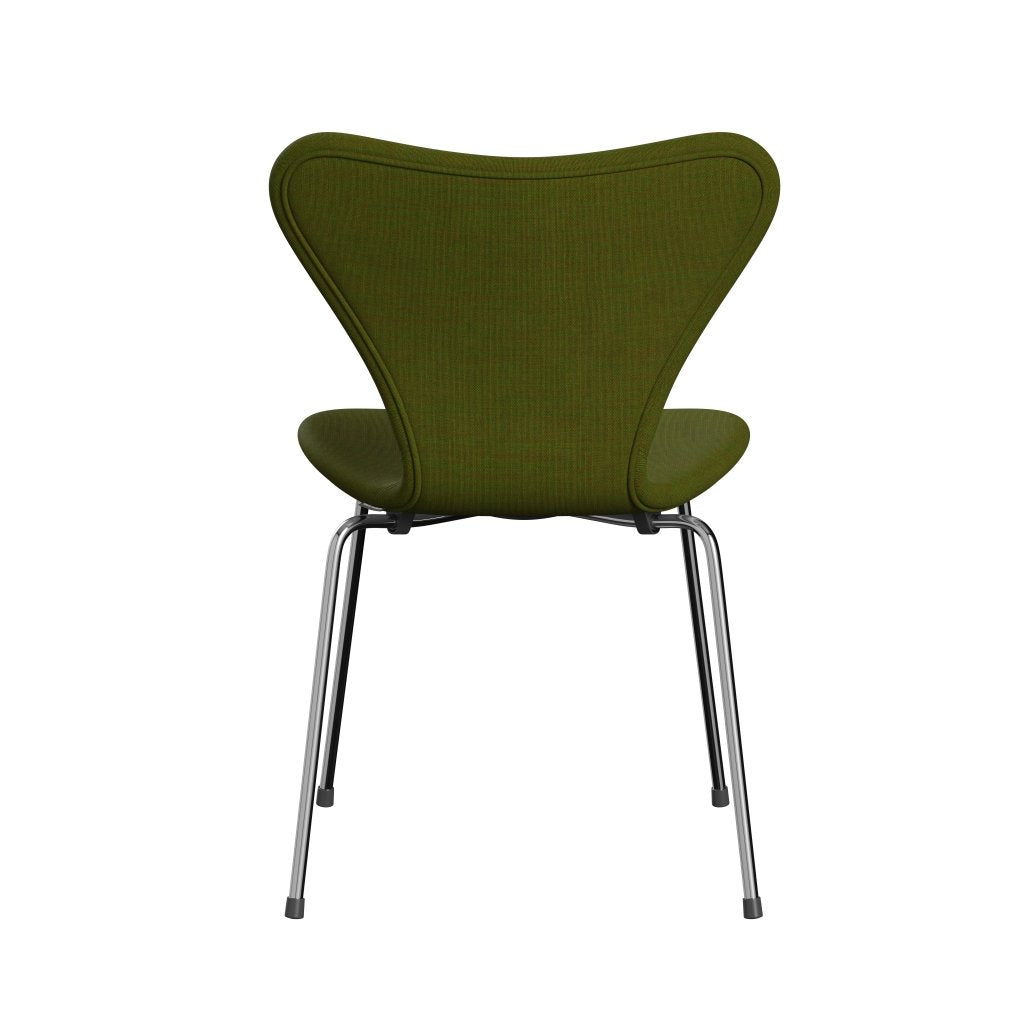 [product_category]-Fritz Hansen 3107 Chair Full Upholstery, Chrome/Canvas Light Grass Green-Fritz Hansen-3107FU-CA0954-CST-FRI-4