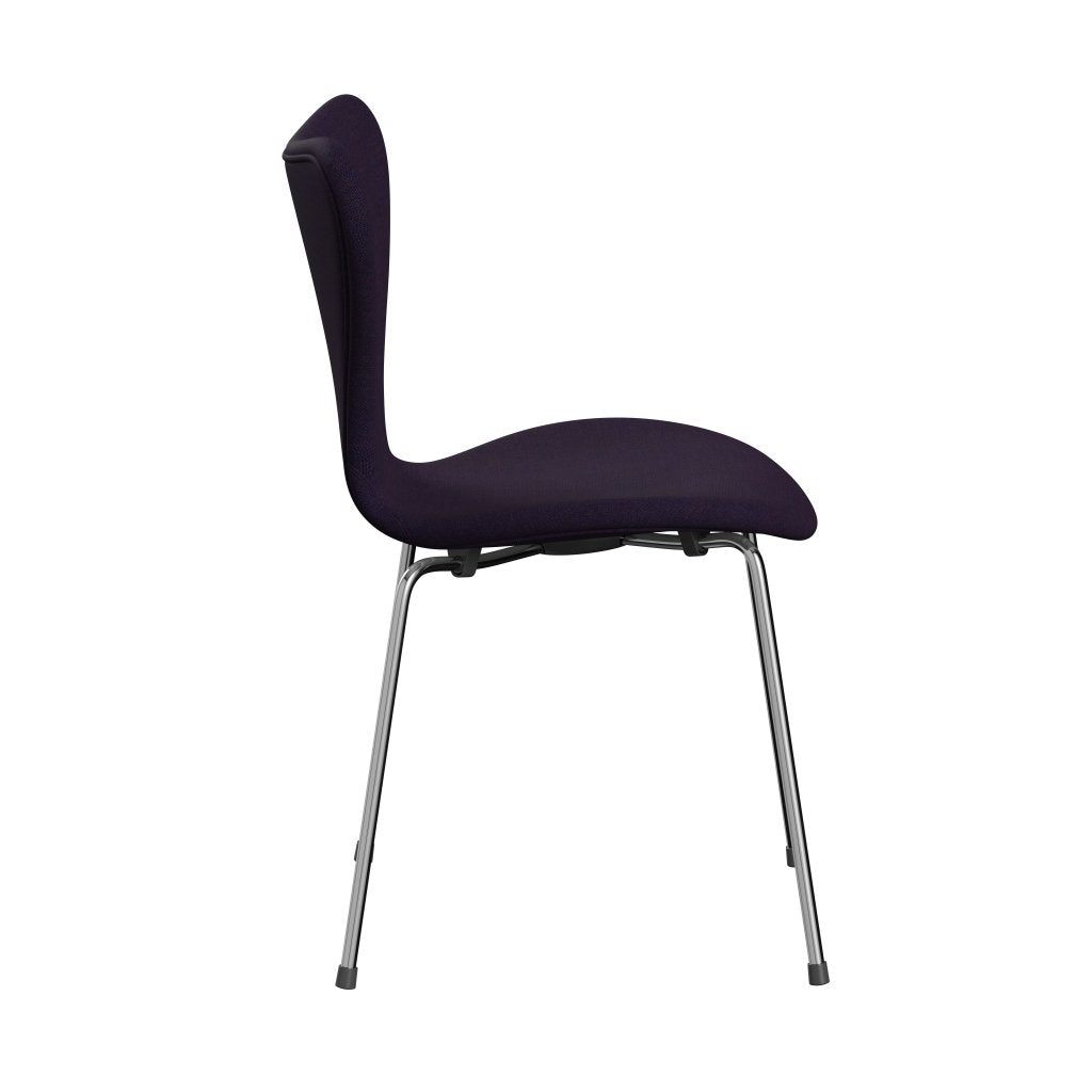 [product_category]-Fritz Hansen 3107 Chair Full Upholstery, Chrome/Canvas Navy Blue-Fritz Hansen-3107FU-CA0684-CST-FRI-3