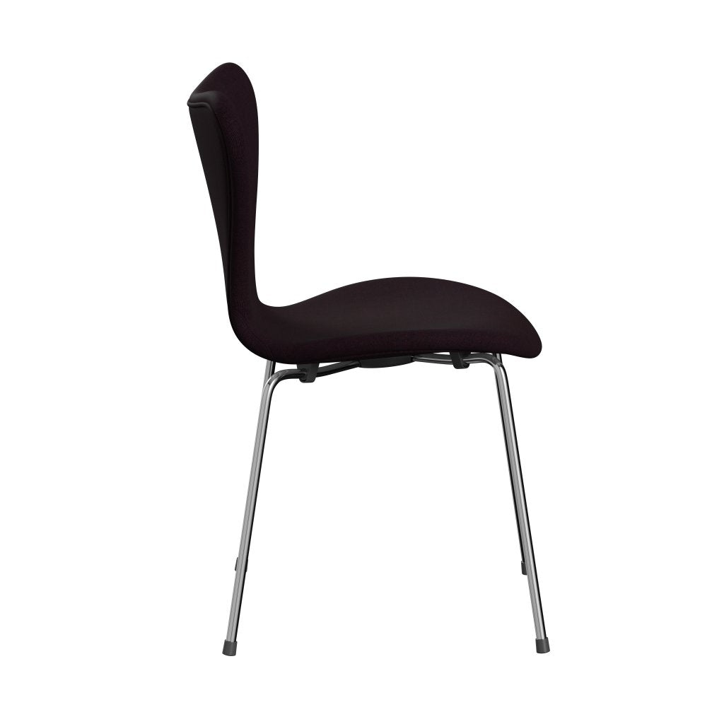 Fritz Hansen 3107 Chair Full Upholstery, Chrome/Canvas Ocean Violet