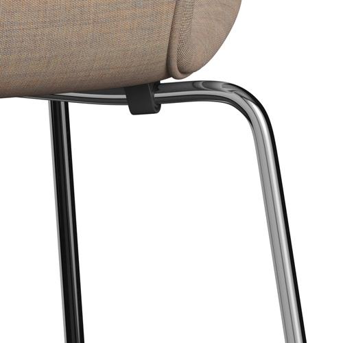 [product_category]-Fritz Hansen 3107 Chair Full Upholstery, Chrome/Canvas Sand-Fritz Hansen-3107FU-CA0224-CST-FRI-7