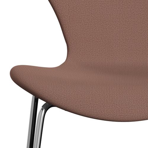 [product_category]-Fritz Hansen 3107 Chair Full Upholstery, Chrome/Capture Brick/Red-Fritz Hansen-3107FU-CP7201-CST-FRI-6