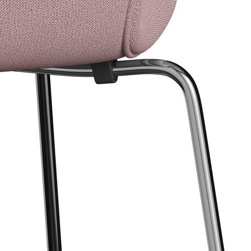 [product_category]-Fritz Hansen 3107 Chair Full Upholstery, Chrome/Capture Pink-Fritz Hansen-3107FU-CP4801-CST-FRI-7