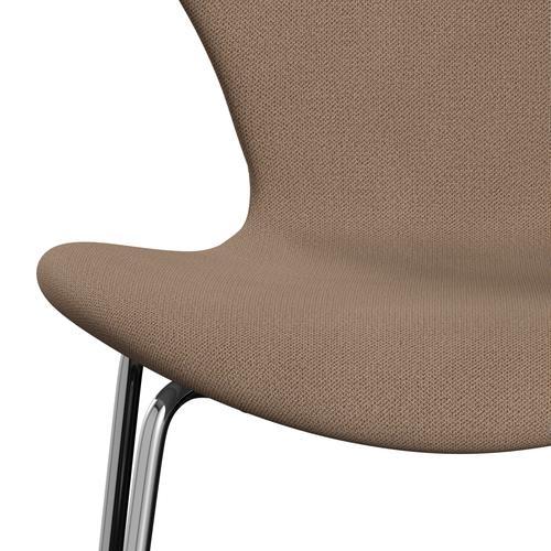 [product_category]-Fritz Hansen 3107 Chair Full Upholstery, Chrome/Capture Sand/Brown-Fritz Hansen-3107FU-CP6201-CST-FRI-8