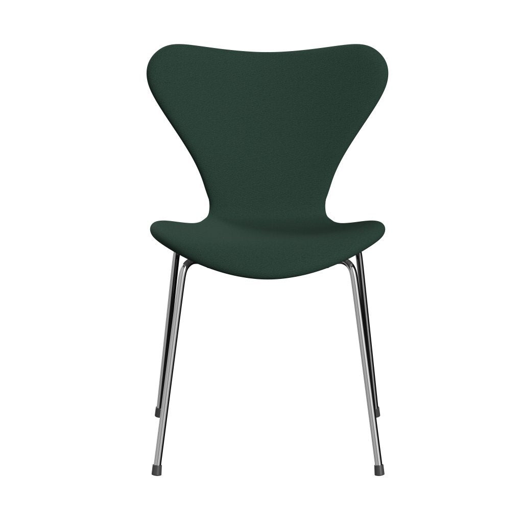 [product_category]-Fritz Hansen 3107 Chair Full Upholstery, Chrome/Christianshavn Dark Green Uni-Fritz Hansen-3107FU-CH1160-CST-FRI-1