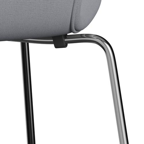 [product_category]-Fritz Hansen 3107 Chair Full Upholstery, Chrome/Christianshavn Light Grey Plain-Fritz Hansen-3107FU-CH1170-CST-FRI-7