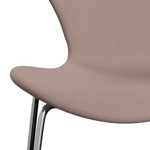 [product_category]-Fritz Hansen 3107 Chair Full Upholstery, Chrome/Christianshavn Light Red Uni-Fritz Hansen-3107FU-CH1130-CST-FRI-6