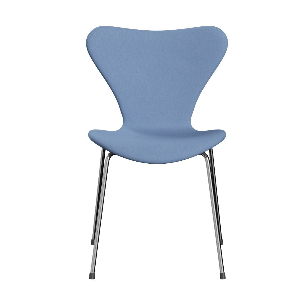 [product_category]-Fritz Hansen 3107 Chair Full Upholstery, Chrome/Comfort White/Blue-Fritz Hansen-3107FU-C66002-CST-FRI-1