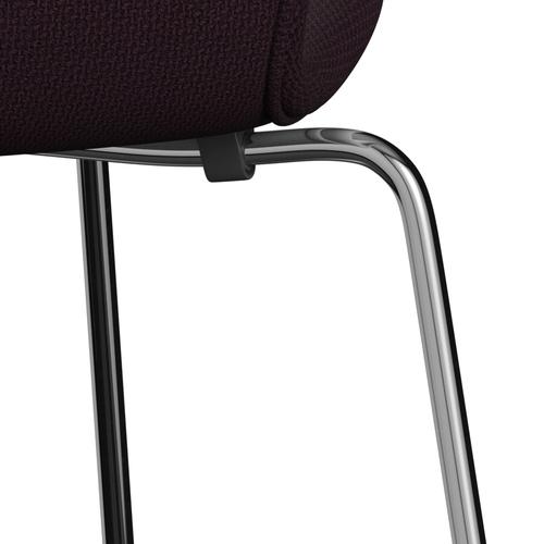 [product_category]-Fritz Hansen 3107 Chair Full Upholstery, Chrome/Diablo Plum-Fritz Hansen-3107FU-DIA301-CST-FRI-7