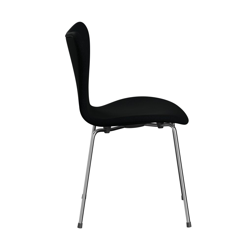 [product_category]-Fritz Hansen 3107 Chair Full Upholstery, Chrome/Divina Black-Fritz Hansen-3107FU-DIV191-CST-FRI-3