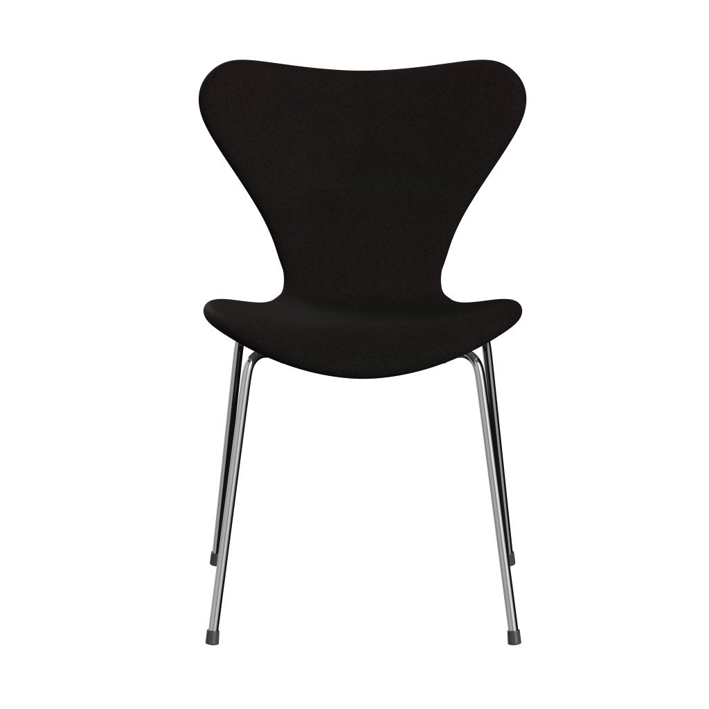 [product_category]-Fritz Hansen 3107 Chair Full Upholstery, Chrome/Divina Dark Brown (Div384)-Fritz Hansen-3107FU-DIV384-CST-FRI-1