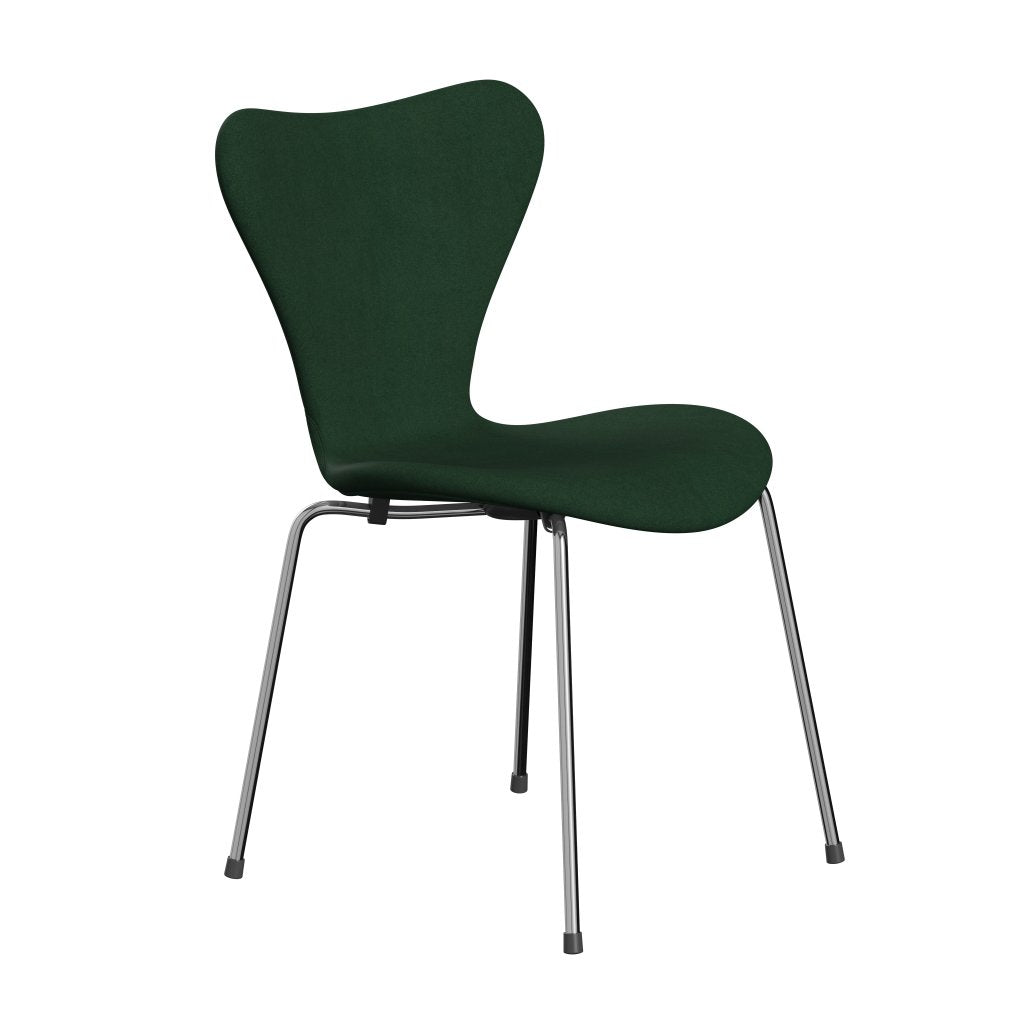 [product_category]-Fritz Hansen 3107 Chair Full Upholstery, Chrome/Divina Dark Green (Div876)-Fritz Hansen-3107FU-DIV876-CST-FRI-2