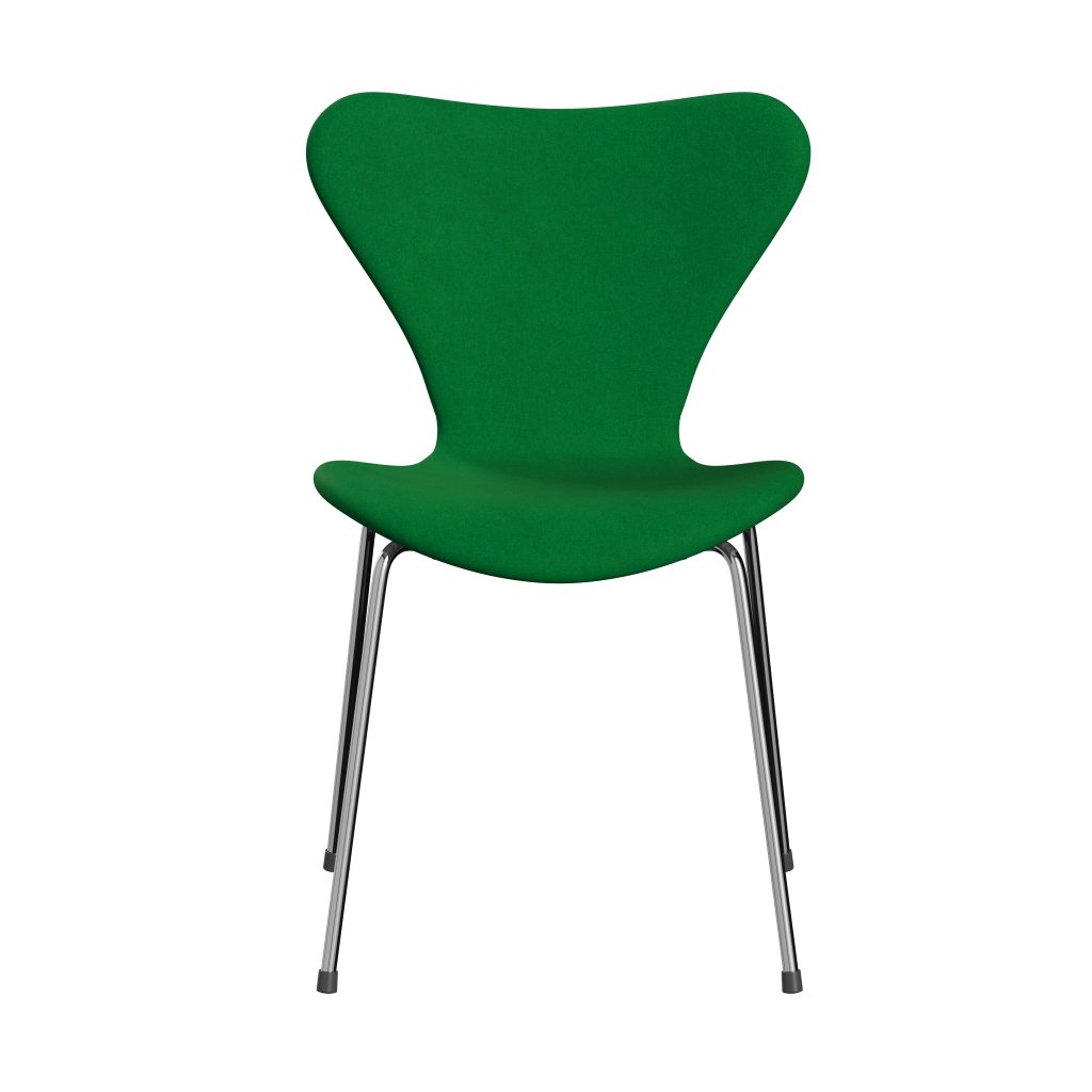 [product_category]-Fritz Hansen 3107 Chair Full Upholstery, Chrome/Divina Grass Green-Fritz Hansen-3107FU-DIV922-CST-FRI-1