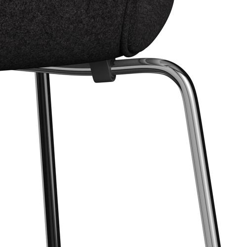 [product_category]-Fritz Hansen 3107 Chair Full Upholstery, Chrome/Divina Md Dark Grey-Fritz Hansen-3107FU-DMD293-CST-FRI-7