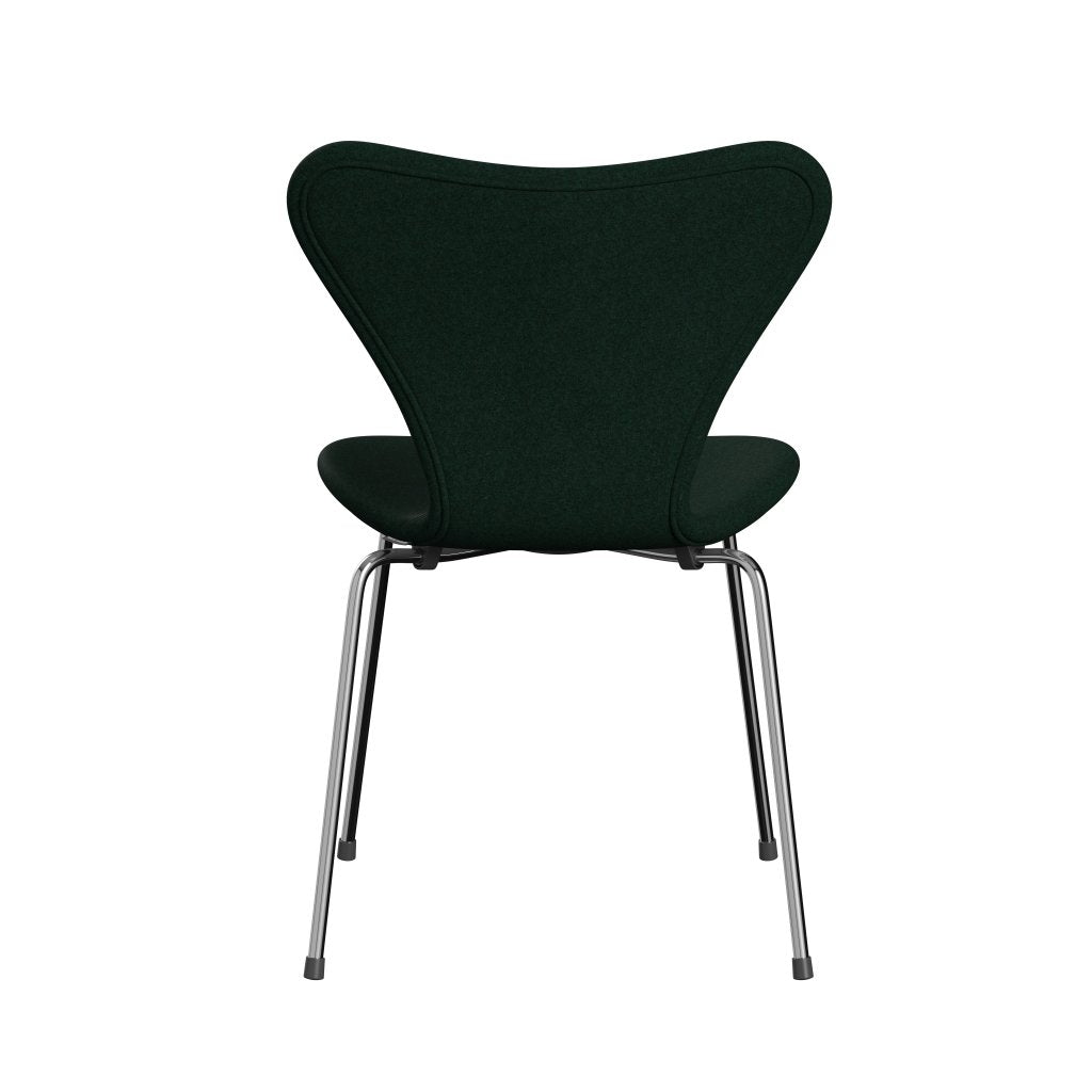 [product_category]-Fritz Hansen 3107 Chair Full Upholstery, Chrome/Divina Melange Dark Green-Fritz Hansen-3107FU-DIM871-CST-FRI-4