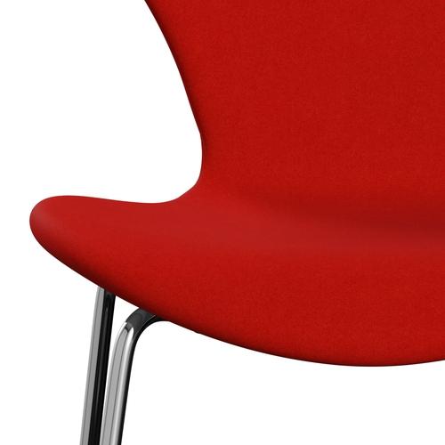 [product_category]-Fritz Hansen 3107 Chair Full Upholstery, Chrome/Divina Red (Div562)-Fritz Hansen-3107FU-DIV562-CST-FRI-6