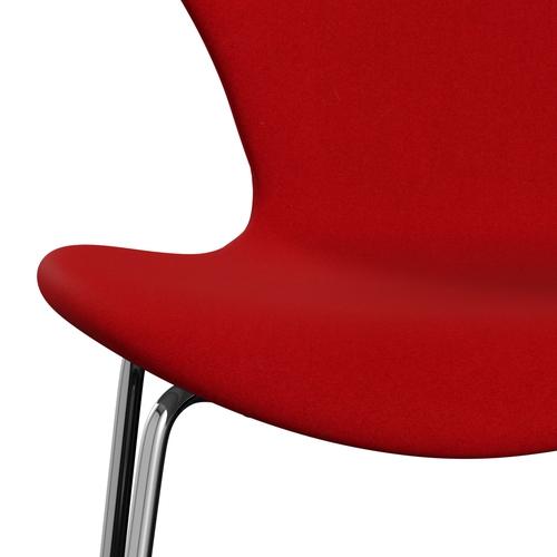 [product_category]-Fritz Hansen 3107 Chair Full Upholstery, Chrome/Divina Red (Div623)-Fritz Hansen-3107FU-DIV623-CST-FRI-6