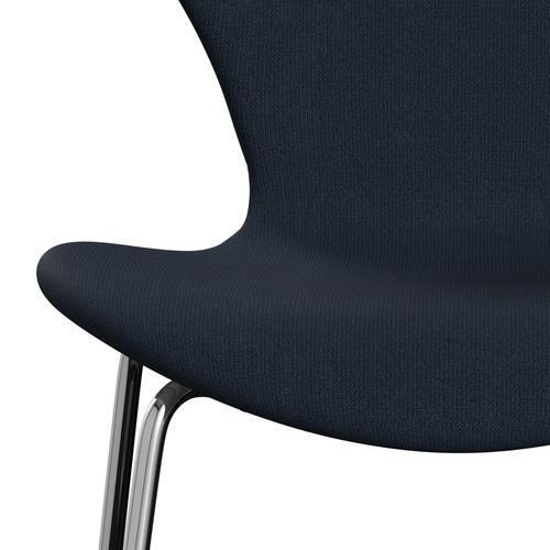 [product_category]-Fritz Hansen 3107 Chair Full Upholstery, Chrome/Fame Blue Anthracite-Fritz Hansen-3107FU-F60017-CST-FRI-6