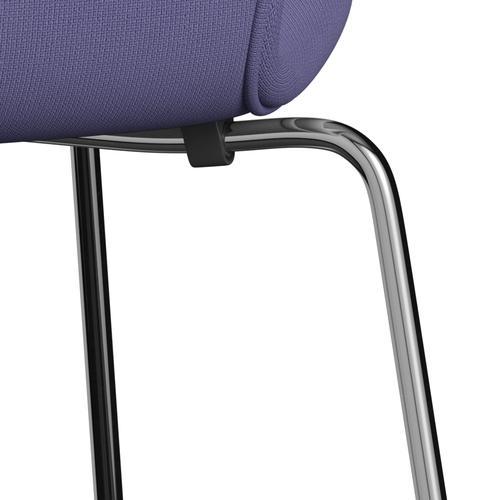 [product_category]-Fritz Hansen 3107 Chair Full Upholstery, Chrome/Fame Blue Violet-Fritz Hansen-3107FU-F65081-CST-FRI-7