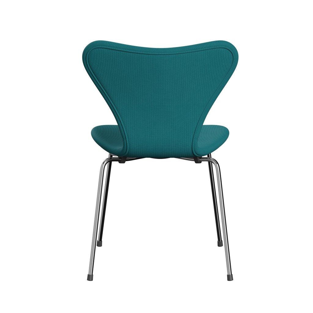 [product_category]-Fritz Hansen 3107 Chair Full Upholstery, Chrome/Fame Green Turquoise-Fritz Hansen-3107FU-F67067-CST-FRI-4