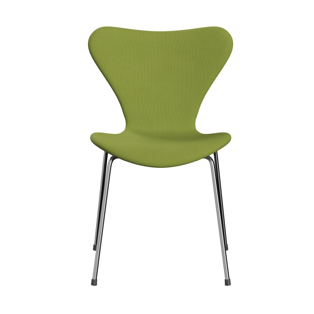 [product_category]-Fritz Hansen 3107 Chair Full Upholstery, Chrome/Fame Light Grass Green-Fritz Hansen-3107FU-F68145-CST-FRI-1