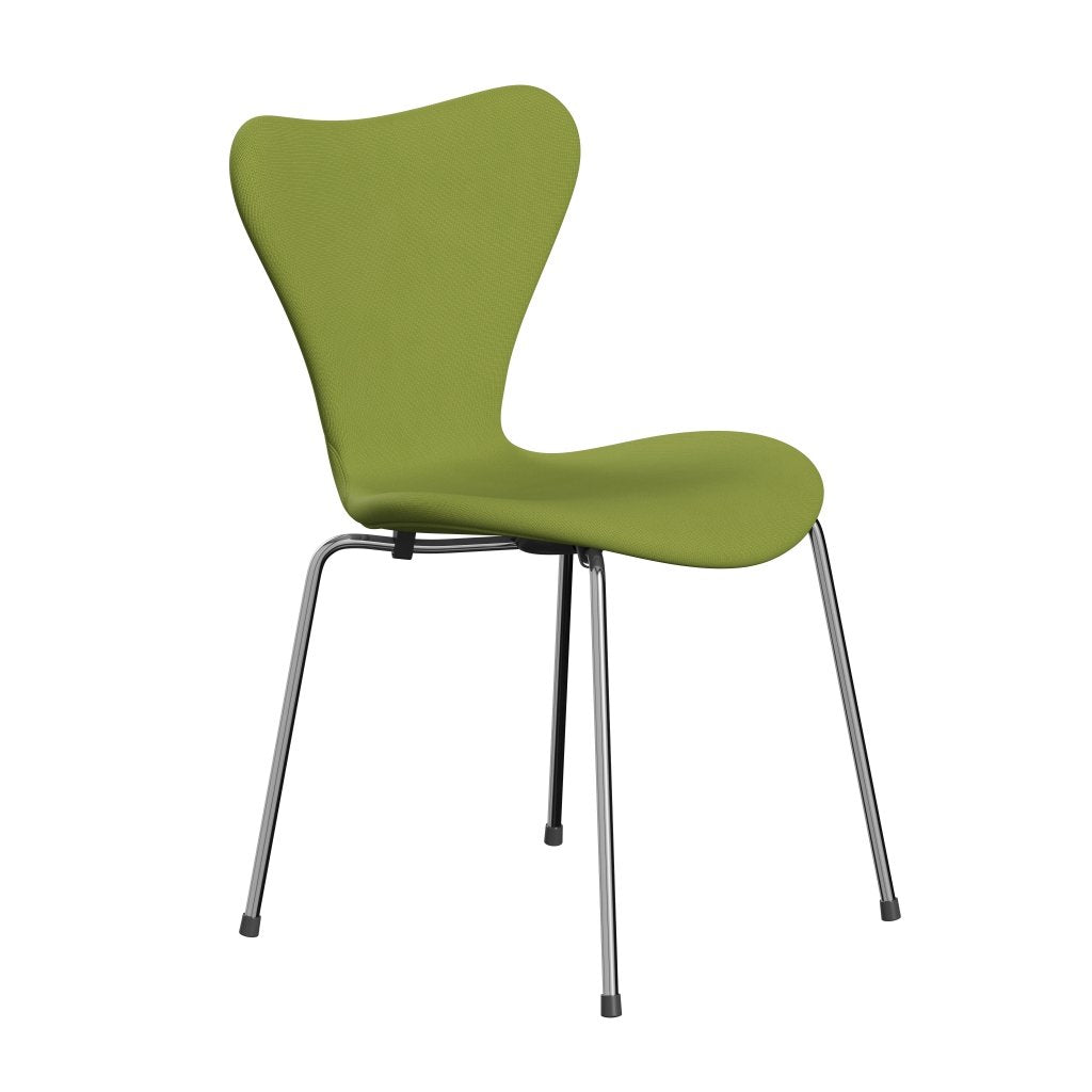 [product_category]-Fritz Hansen 3107 Chair Full Upholstery, Chrome/Fame Light Grass Green-Fritz Hansen-3107FU-F68145-CST-FRI-2