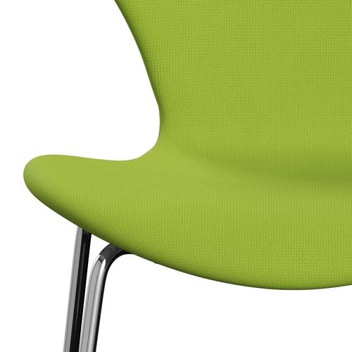 [product_category]-Fritz Hansen 3107 Chair Full Upholstery, Chrome/Fame Neon Green-Fritz Hansen-3107FU-F68144-CST-FRI-6