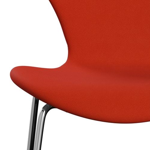 [product_category]-Fritz Hansen 3107 Chair Full Upholstery, Chrome/Fame Orange Dark-Fritz Hansen-3107FU-F63078-CST-FRI-6