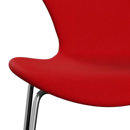 [product_category]-Fritz Hansen 3107 Chair Full Upholstery, Chrome/Fame Red (F64119)-Fritz Hansen-3107FU-F64119-CST-FRI-6