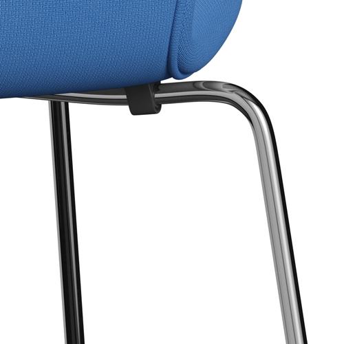 [product_category]-Fritz Hansen 3107 Chair Full Upholstery, Chrome/Fame Turquoise (F66118)-Fritz Hansen-3107FU-F66118-CST-FRI-7