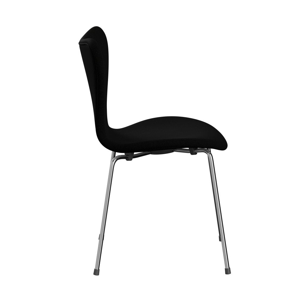 [product_category]-Fritz Hansen 3107 Chair Full Upholstery, Chrome/Hallingdal Black-Fritz Hansen-3107FU-HAL190-CST-FRI-3