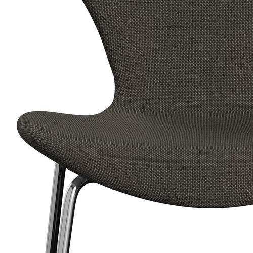 [product_category]-Fritz Hansen 3107 Chair Full Upholstery, Chrome/Hallingdal Charcoal Light-Fritz Hansen-3107FU-HAL153-CST-FRI-6