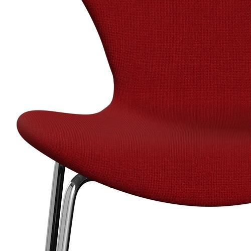 [product_category]-Fritz Hansen 3107 Chair Full Upholstery, Chrome/Hallingdal Classic Red-Fritz Hansen-3107FU-HAL674-CST-FRI-6