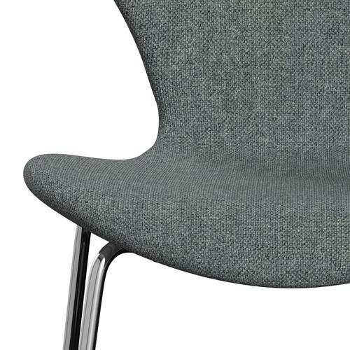 [product_category]-Fritz Hansen 3107 Chair Full Upholstery, Chrome/Hallingdal Grey-Fritz Hansen-3107FU-HAL130-CST-FRI-6