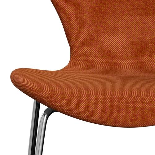 [product_category]-Fritz Hansen 3107 Chair Full Upholstery, Chrome/Hallingdal Red/Curry-Fritz Hansen-3107FU-HAL526-CST-FRI-6