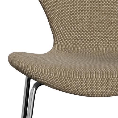 [product_category]-Fritz Hansen 3107 Chair Full Upholstery, Chrome/Hallingdal Sand Dark-Fritz Hansen-3107FU-HAL220-CST-FRI-6