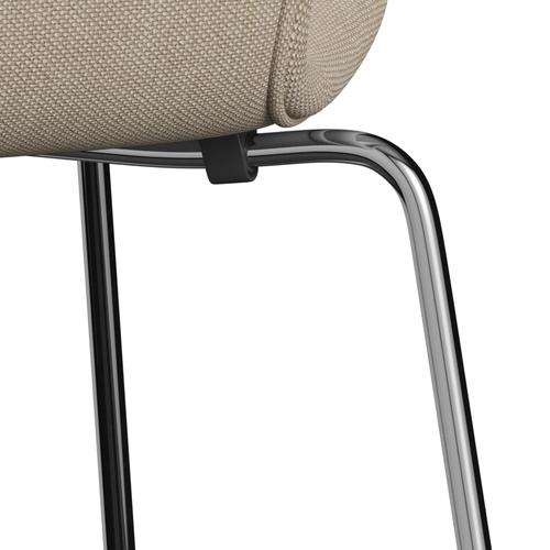 [product_category]-Fritz Hansen 3107 Chair Full Upholstery, Chrome/Hallingdal Sand-Fritz Hansen-3107FU-HAL200-CST-FRI-7